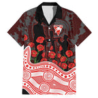Sydney Swans ANZAC Day Hawaiian Shirt Indigenous Dot Art with Poppy Flower Tribute