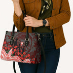 Sydney Swans ANZAC Day Leather Bag Indigenous Dot Art with Poppy Flower Tribute