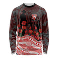 Sydney Swans ANZAC Day Long Sleeve Shirt Indigenous Dot Art with Poppy Flower Tribute