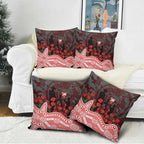 Sydney Swans ANZAC Day Pillow Cover Indigenous Dot Art with Poppy Flower Tribute