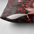 Sydney Swans ANZAC Day Pillow Cover Indigenous Dot Art with Poppy Flower Tribute