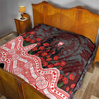 Sydney Swans ANZAC Day Quilt Indigenous Dot Art with Poppy Flower Tribute