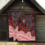 Sydney Swans ANZAC Day Quilt Indigenous Dot Art with Poppy Flower Tribute
