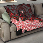 Sydney Swans ANZAC Day Quilt Indigenous Dot Art with Poppy Flower Tribute