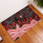 Sydney Swans ANZAC Day Rubber Doormat Indigenous Dot Art with Poppy Flower Tribute