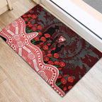 Sydney Swans ANZAC Day Rubber Doormat Indigenous Dot Art with Poppy Flower Tribute