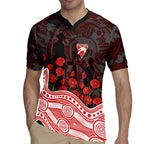 Sydney Swans ANZAC Day Rugby Jersey Indigenous Dot Art with Poppy Flower Tribute