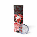 Sydney Swans ANZAC Day Skinny Tumbler Indigenous Dot Art with Poppy Flower Tribute