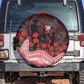 Sydney Swans ANZAC Day Spare Tire Cover Indigenous Dot Art with Poppy Flower Tribute