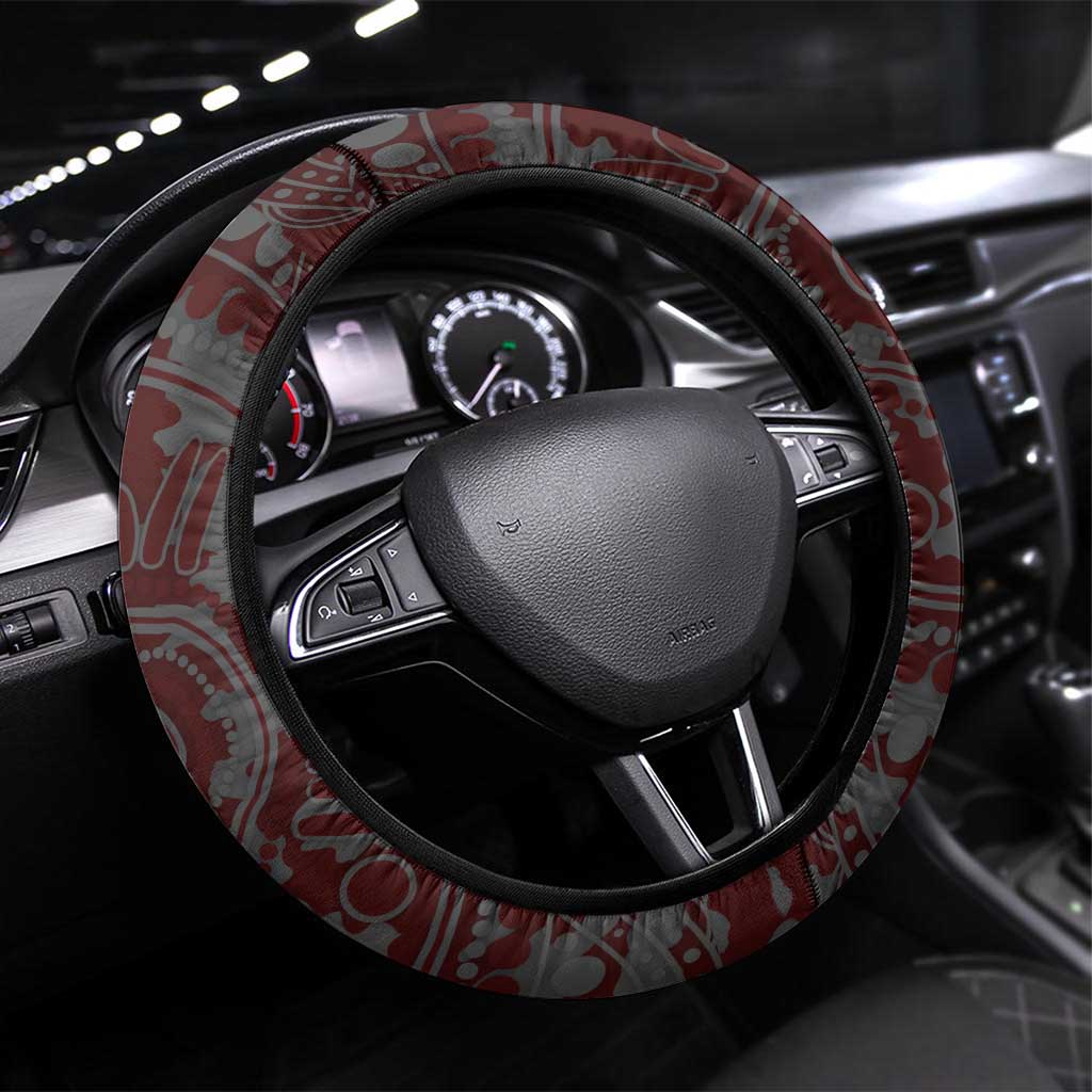 Sydney Swans ANZAC Day Steering Wheel Cover Indigenous Dot Art with Poppy Flower Tribute