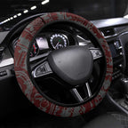 Sydney Swans ANZAC Day Steering Wheel Cover Indigenous Dot Art with Poppy Flower Tribute