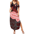 Sydney Swans ANZAC Day Summer Maxi Dress Indigenous Dot Art with Poppy Flower Tribute