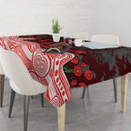 Sydney Swans ANZAC Day Tablecloth Indigenous Dot Art with Poppy Flower Tribute
