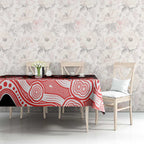 Sydney Swans ANZAC Day Tablecloth Indigenous Dot Art with Poppy Flower Tribute
