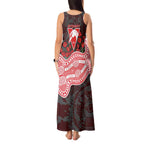 Sydney Swans ANZAC Day Tank Maxi Dress Indigenous Dot Art with Poppy Flower Tribute