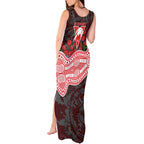 Sydney Swans ANZAC Day Tank Maxi Dress Indigenous Dot Art with Poppy Flower Tribute