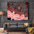 Sydney Swans ANZAC Day Tapestry Indigenous Dot Art with Poppy Flower Tribute