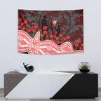 Sydney Swans ANZAC Day Tapestry Indigenous Dot Art with Poppy Flower Tribute