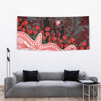 Sydney Swans ANZAC Day Tapestry Indigenous Dot Art with Poppy Flower Tribute
