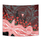 Sydney Swans ANZAC Day Tapestry Indigenous Dot Art with Poppy Flower Tribute