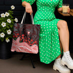 Sydney Swans ANZAC Day Tote Bag Indigenous Dot Art with Poppy Flower Tribute