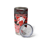 Sydney Swans ANZAC Day Tumbler Cup Indigenous Dot Art with Poppy Flower Tribute
