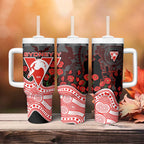 Sydney Swans ANZAC Day Tumbler With Handle Indigenous Dot Art with Poppy Flower Tribute