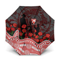 Sydney Swans ANZAC Day Umbrella Indigenous Dot Art with Poppy Flower Tribute