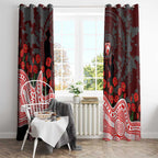 Sydney Swans ANZAC Day Window Curtain Indigenous Dot Art with Poppy Flower Tribute