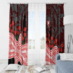 Sydney Swans ANZAC Day Window Curtain Indigenous Dot Art with Poppy Flower Tribute