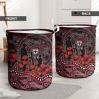 St Kilda Saints ANZAC Day Laundry Basket Indigenous Dot Art with Poppy Flower Tribute