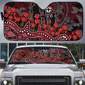 St Kilda Saints ANZAC Day Auto Sun Shade Indigenous Dot Art with Poppy Flower Tribute