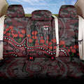 St Kilda Saints ANZAC Day Back Car Seat Cover Indigenous Dot Art with Poppy Flower Tribute