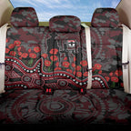 St Kilda Saints ANZAC Day Back Car Seat Cover Indigenous Dot Art with Poppy Flower Tribute