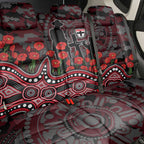 St Kilda Saints ANZAC Day Back Car Seat Cover Indigenous Dot Art with Poppy Flower Tribute