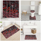 St Kilda Saints ANZAC Day Bathroom Set Indigenous Dot Art with Poppy Flower Tribute