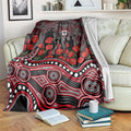 St Kilda Saints ANZAC Day Blanket Indigenous Dot Art with Poppy Flower Tribute
