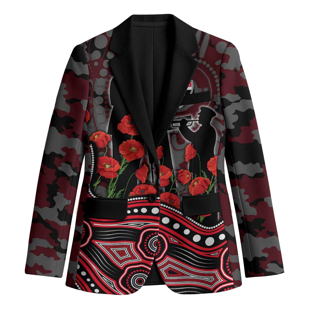 St Kilda Saints ANZAC Day Blazer Indigenous Dot Art with Poppy Flower Tribute