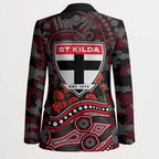 St Kilda Saints ANZAC Day Blazer Indigenous Dot Art with Poppy Flower Tribute