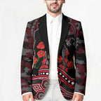 St Kilda Saints ANZAC Day Blazer Indigenous Dot Art with Poppy Flower Tribute