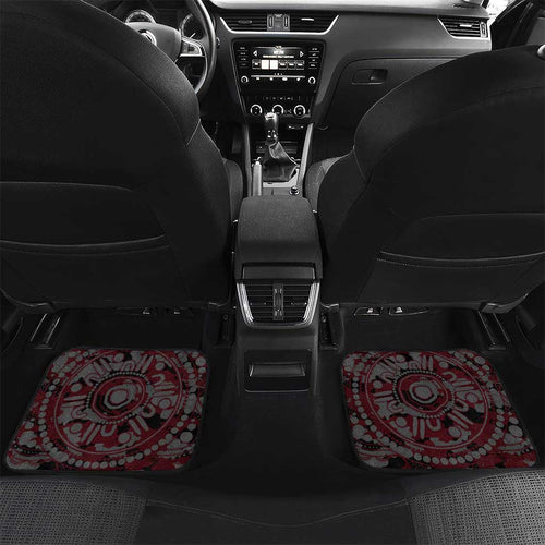 St Kilda Saints ANZAC Day Car Mats Indigenous Dot Art with Poppy Flower Tribute