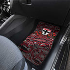 St Kilda Saints ANZAC Day Car Mats Indigenous Dot Art with Poppy Flower Tribute