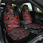 St Kilda Saints ANZAC Day Car Seat Cover Indigenous Dot Art with Poppy Flower Tribute