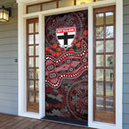 St Kilda Saints ANZAC Day Door Cover Indigenous Dot Art with Poppy Flower Tribute