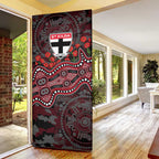 St Kilda Saints ANZAC Day Door Cover Indigenous Dot Art with Poppy Flower Tribute