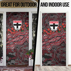 St Kilda Saints ANZAC Day Door Cover Indigenous Dot Art with Poppy Flower Tribute