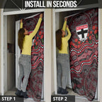 St Kilda Saints ANZAC Day Door Cover Indigenous Dot Art with Poppy Flower Tribute