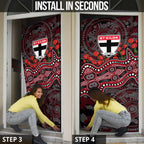 St Kilda Saints ANZAC Day Door Cover Indigenous Dot Art with Poppy Flower Tribute