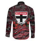 St Kilda Saints ANZAC Day Family Matching Mermaid Dress and Hawaiian Shirt Indigenous Dot Art with Poppy Flower Tribute
