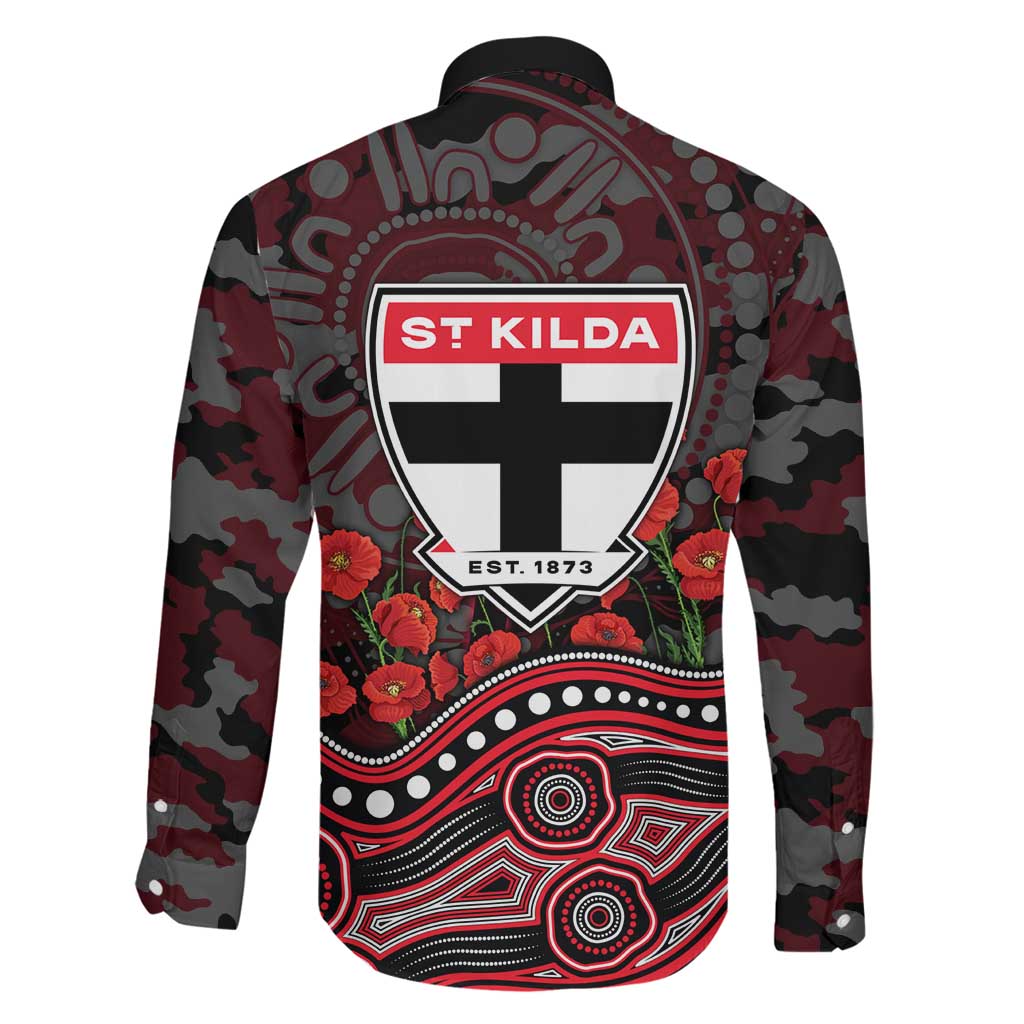 St Kilda Saints ANZAC Day Family Matching Tank Maxi Dress and Hawaiian Shirt Indigenous Dot Art with Poppy Flower Tribute